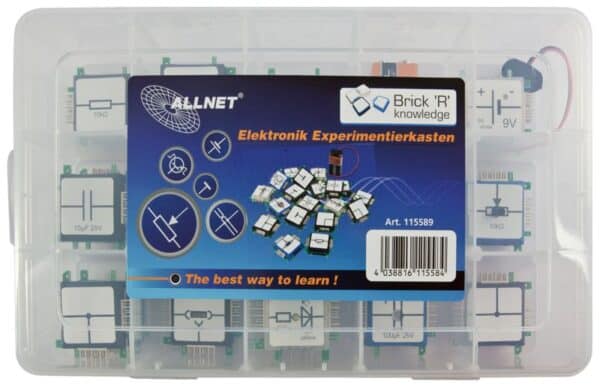 Elektronik Experimentierkasten mit verschiedenen Bauteilen